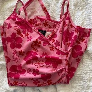 Hawaiian flower Romper/skirt